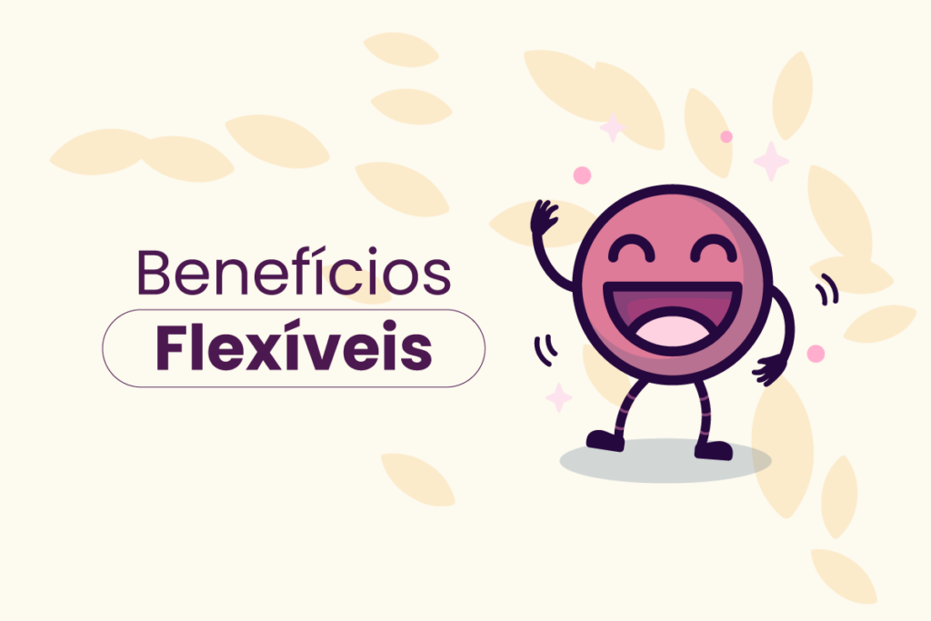 Fundo bege com o mascote da Eva do lado direito do título: "benefícios flexíveis".