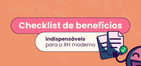 O banner apresenta um Checklist de benefícios focado nos itens indispensáveis para o RH moderno.