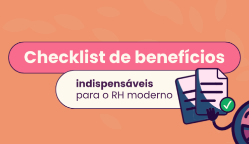 O banner apresenta um Checklist de benefícios focado nos itens indispensáveis para o RH moderno.