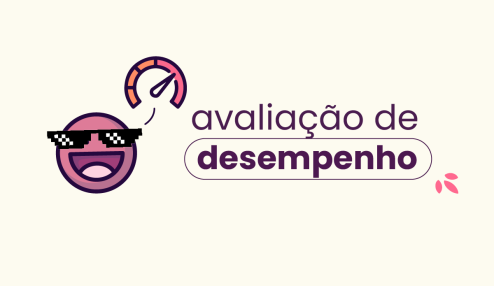 Avaliação de desempenho escrita ao lado direito do ícone feliz da Eva, com um termômetro em cima.