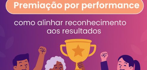 A imagem é um design gráfico (provavelmente um banner ou capa de artigo/material) com o tema de premiação, reconhecimento e gestão de desempenho.