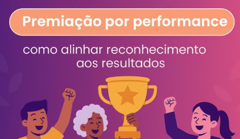 A imagem é um design gráfico (provavelmente um banner ou capa de artigo/material) com o tema de premiação, reconhecimento e gestão de desempenho.
