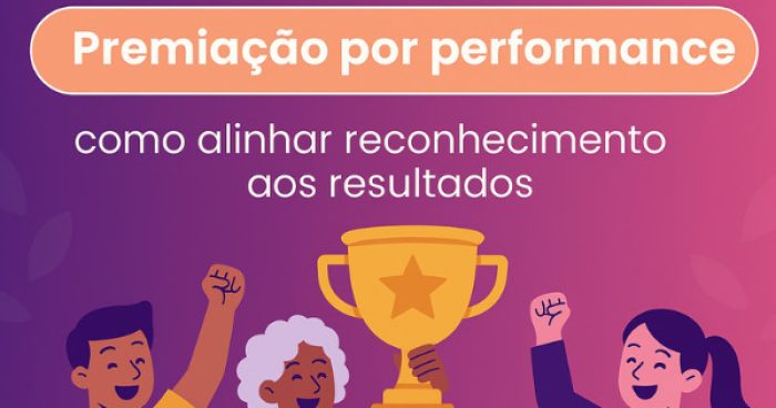 A imagem é um design gráfico (provavelmente um banner ou capa de artigo/material) com o tema de premiação, reconhecimento e gestão de desempenho.